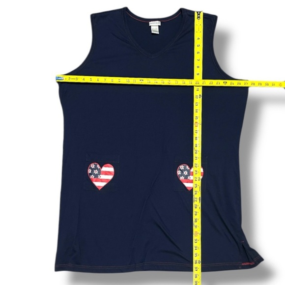 Vintage Fashion Bug Navy Blue Patriotic Sleeveless Dress Womens Plus Size 26/28W - Picture 16 of 16